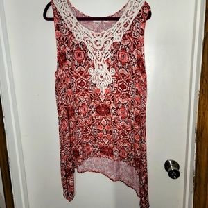 Cato Tunic Tank Top w/ Crochet